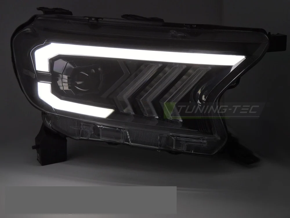 Frontlykter Ford Ranger V (2016–2022) Tube Light Svart - LPFOC0