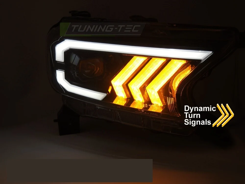 Frontlykter Ford Ranger V (2016–2022) Tube Light Svart - LPFOC0