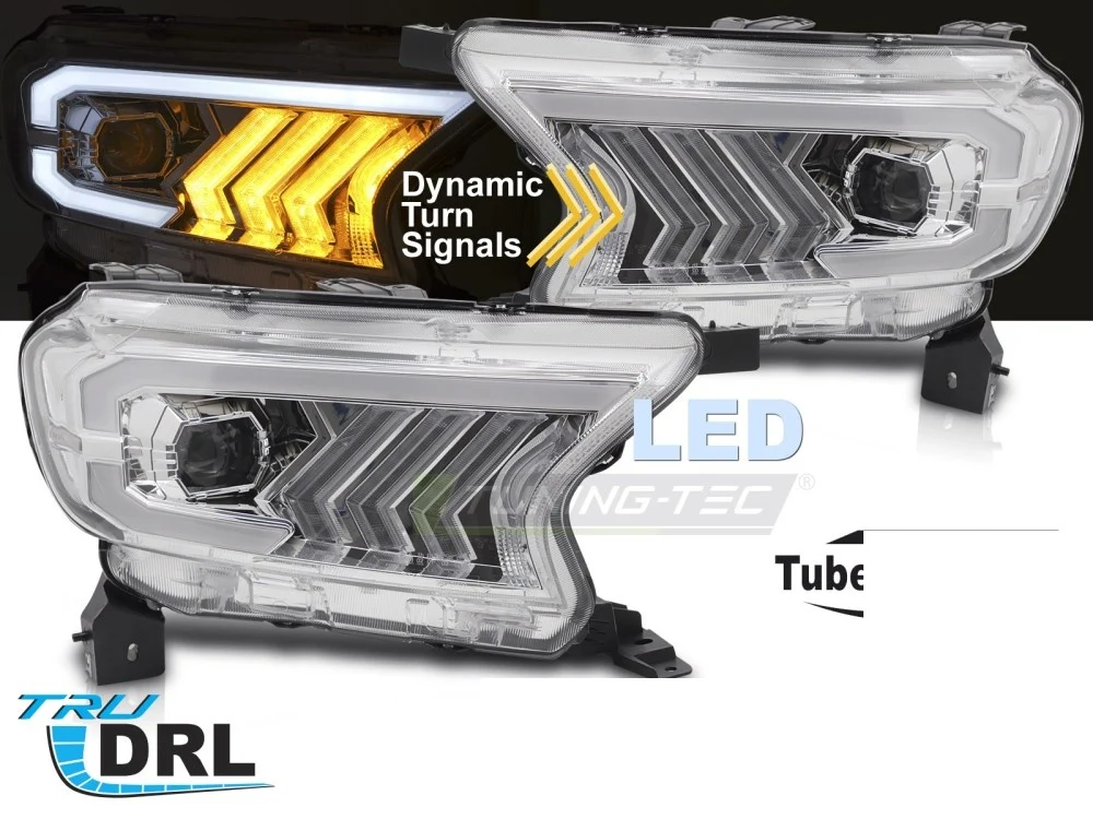 Frontlykter Ford Ranger V (2016–2022) Tube Light Krom - LPFOB9