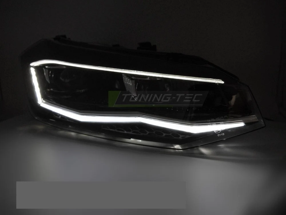 Frontlykter VW Polo 2G 17-21 - LED Sekvensiell DRL Silver