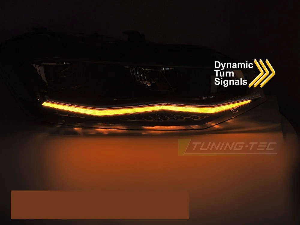 Frontlykter VW Polo 2G 17-21 - LED Sekvensiell DRL Silver