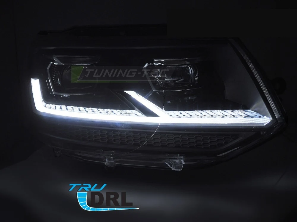 Frontlykter Volkswagen T5 03-15 Full LED DRL Krom