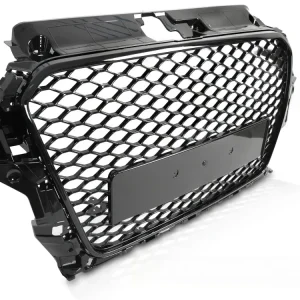 Grill Audi A3 8V 2012-2016 glans svart PDC - GRAUD6