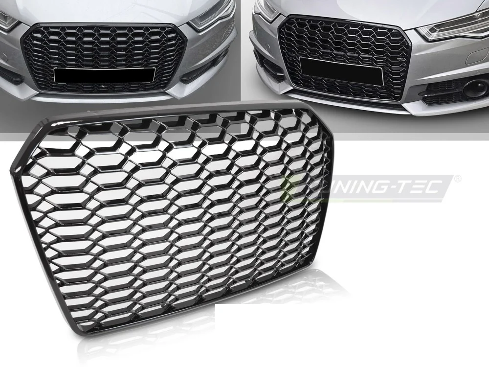 Grill Audi A6 C7 (2014–2018) Sport Glossy Svart - GRAU89
