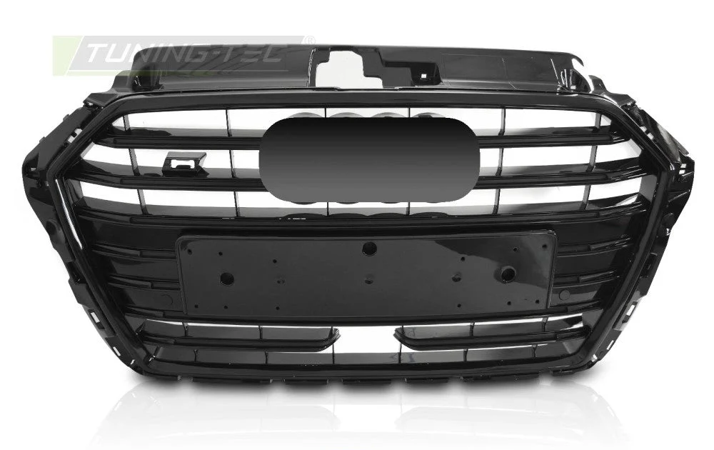 Grill Audi A3 8V 2017-2020 gloss sort med PDC og ACC - GRAUE0