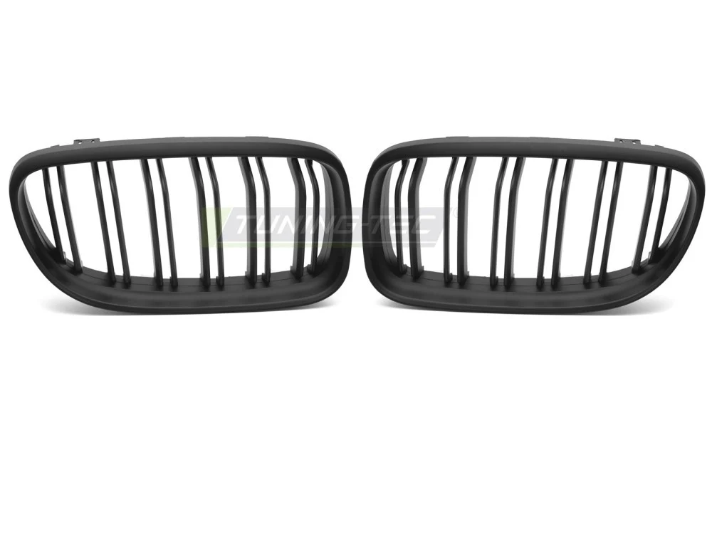 Grill BMW 3-Serie (E90/E91) 05-11 LCI - Matt Svart Double Bar