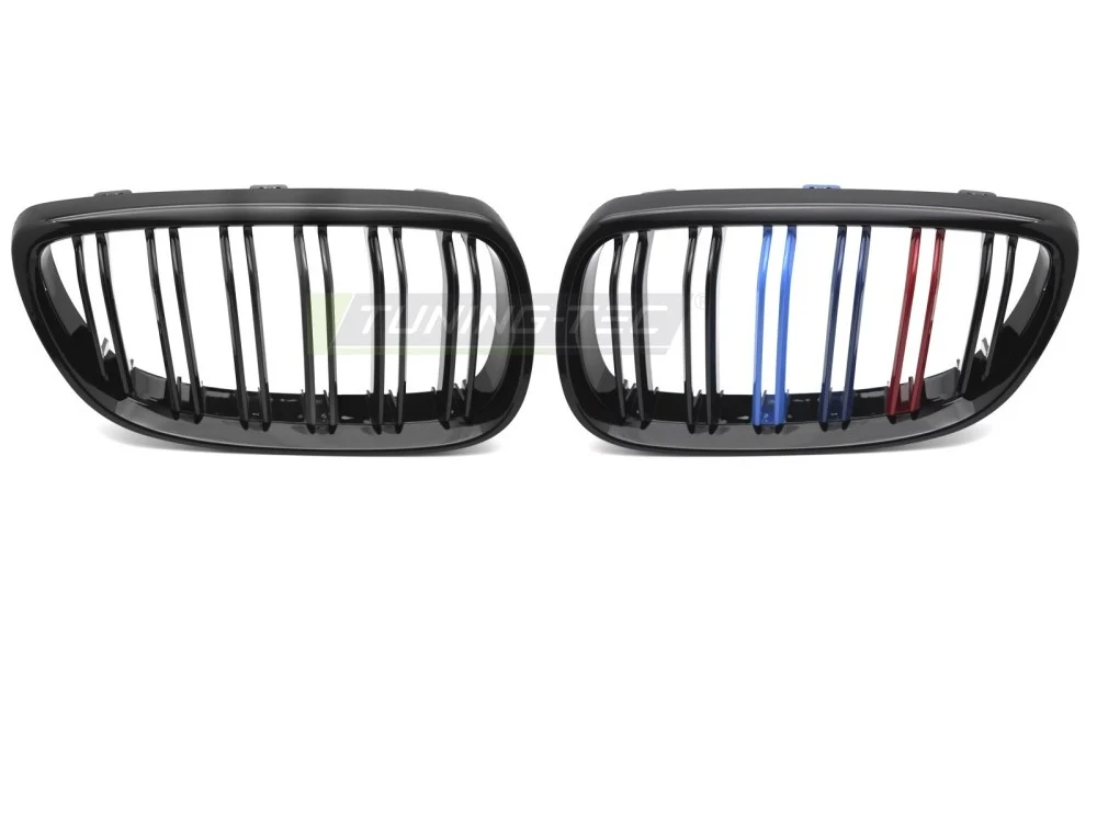 Grill BMW 3 Serie E92/E93 06-10 - Sport Glossy Black Tri-Colour Double Bar