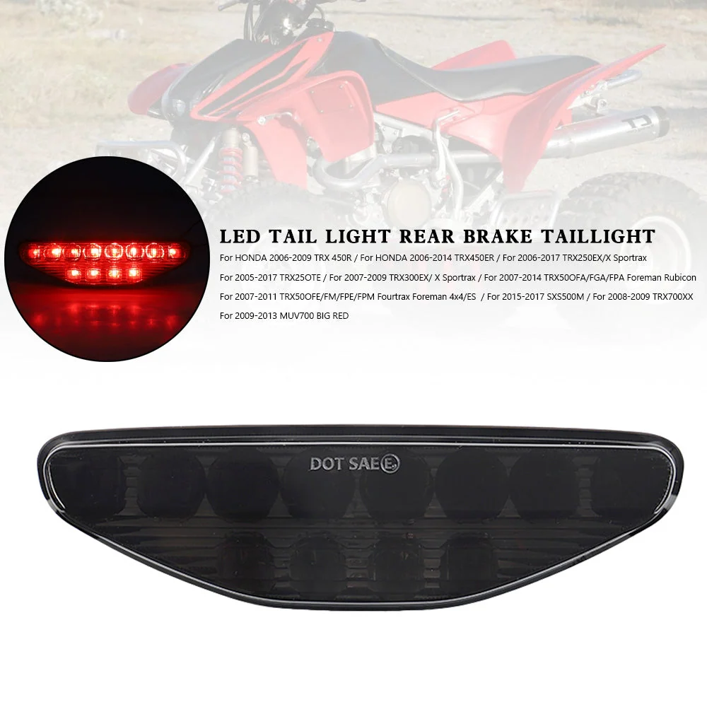 LED-baklys bakbremse baklys til HONDA TRX450R & TRX450ER 2006-2014 Svart