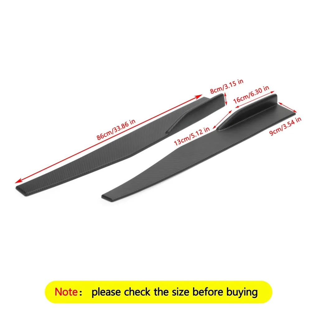 Par 86cm Car Carbon Fiber Side Skirts Rocker Splitters Diffuser Winglet Wings Generic