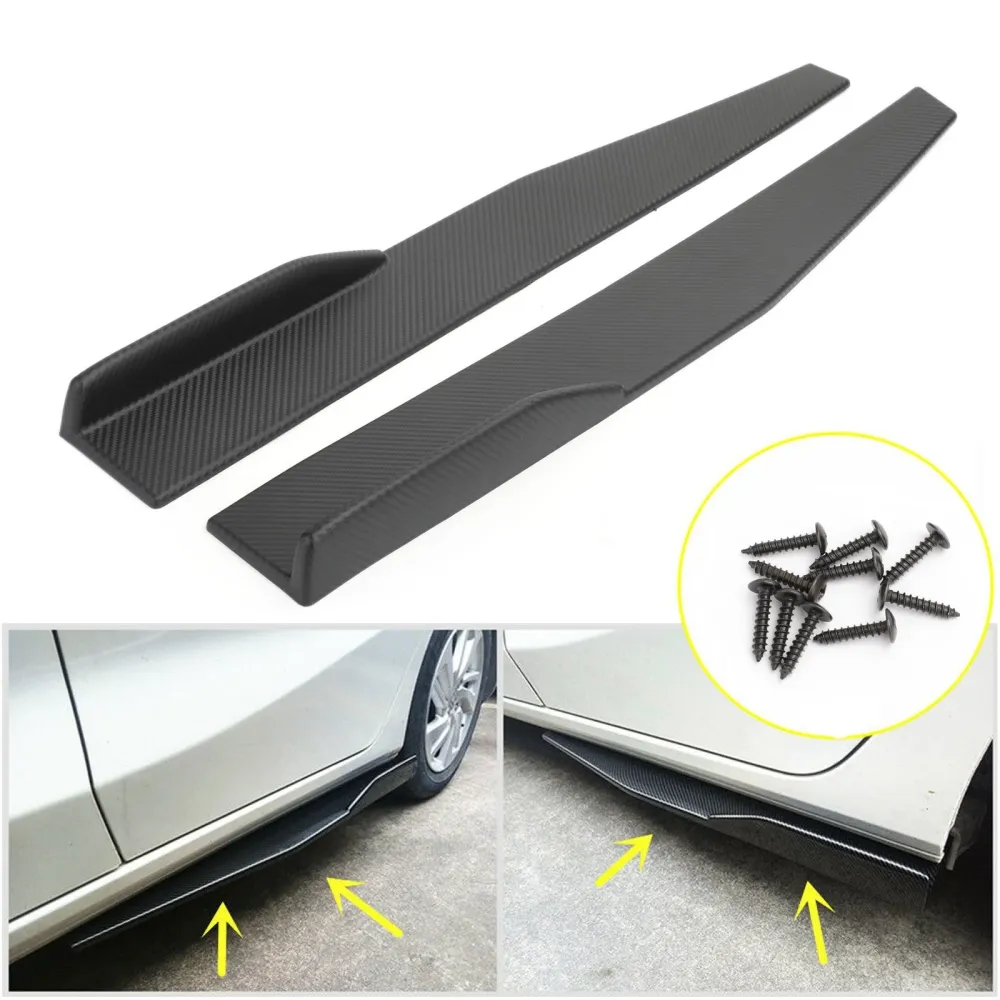 Par 86cm Car Carbon Fiber Side Skirts Rocker Splitters Diffuser Winglet Wings Generic