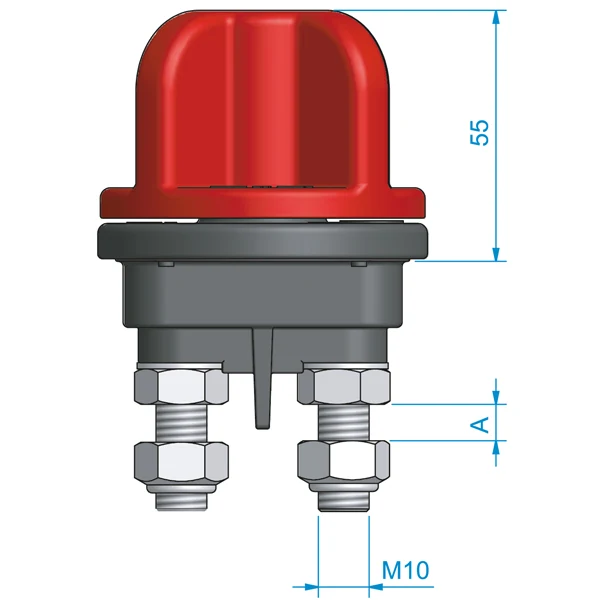 Roca, Hovedbryter gasstett ISO 8846, 24V / 250 Amp