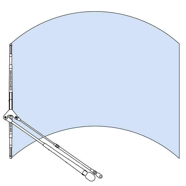 Roca, Parallellarm W12, Elektropolert stål, 324-460 mm, Skaft Ø 13,8 mm