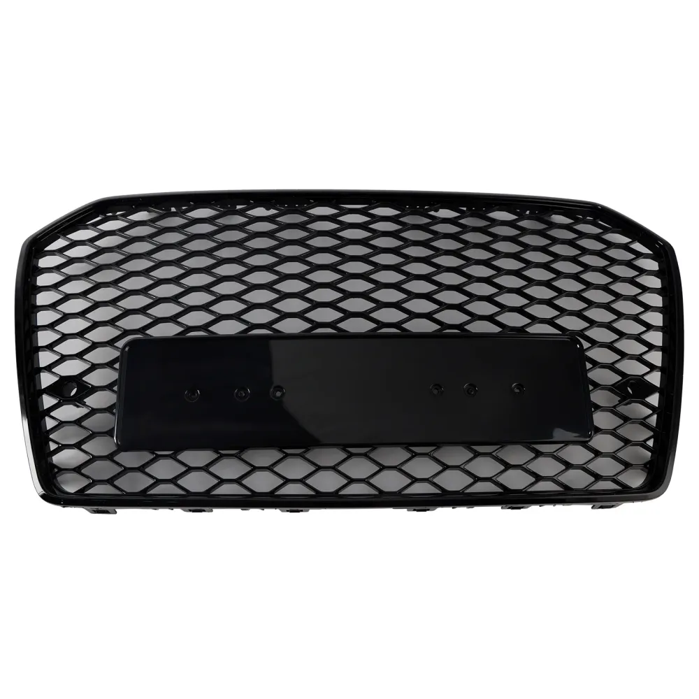 RS6 Style Front Honeycomb Mesh Grille Grill Fit Audi A6 S6 C7 2016-2018 Svart