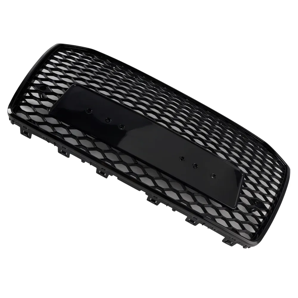 RS6 Style Front Honeycomb Mesh Grille Grill Fit Audi A6 S6 C7 2016-2018 Svart