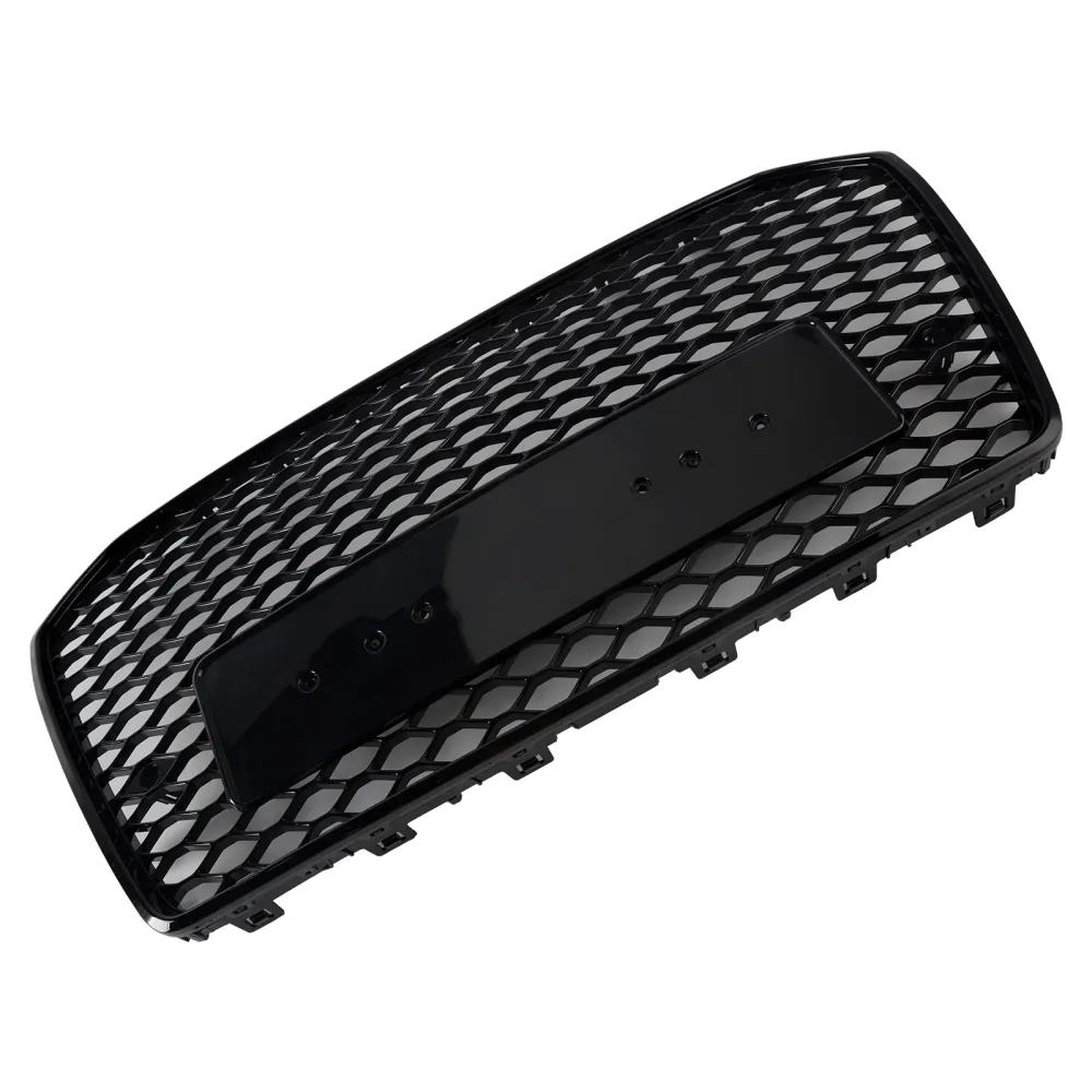 RS6 Style Front Honeycomb Mesh Grille Grill Fit Audi A6 S6 C7 2016-2018 Svart