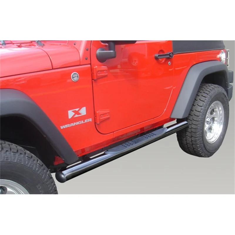 Rugged Ridge 3- Round Side Steps Black 07-18 2-Door Jeep Wrangler
