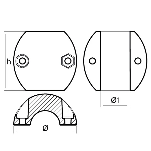 Tecnoseal, Akselanode alu 82/45mm
