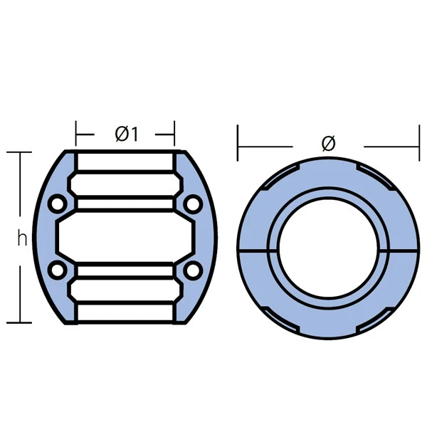Tecnoseal, akselanode sink, 55 mm (88 mm høyde, 93 mm Ø)
