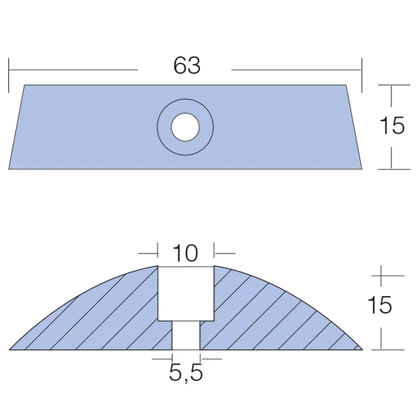 Tecnoseal, sink anode Volvo foldepropell, 2-blads (852018)