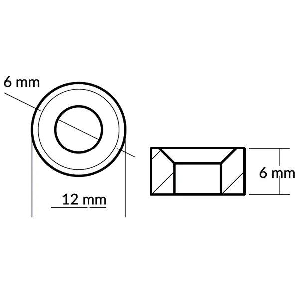 Tecnoseal, sink anode Yamaha 150 hk Ø12 mm (63P-11325-21-00)