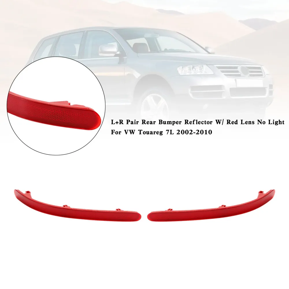 VW Touareg 7L 2002-2010 L+R Pair bakfanger reflektor m/ rød objektiv ingen lys