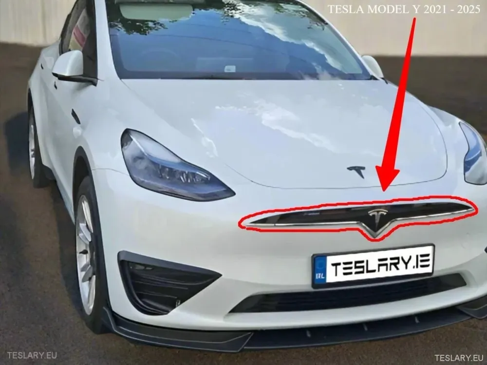 Tesla Model 3/Y Real Plastic Front Grill (Tesla X Style) med logo