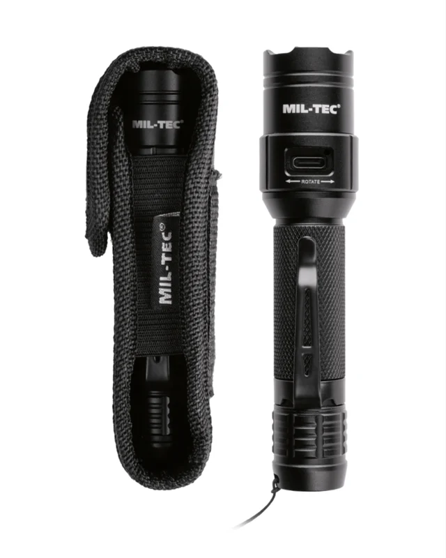 Oppladbar Lommelykt - Mil-tec