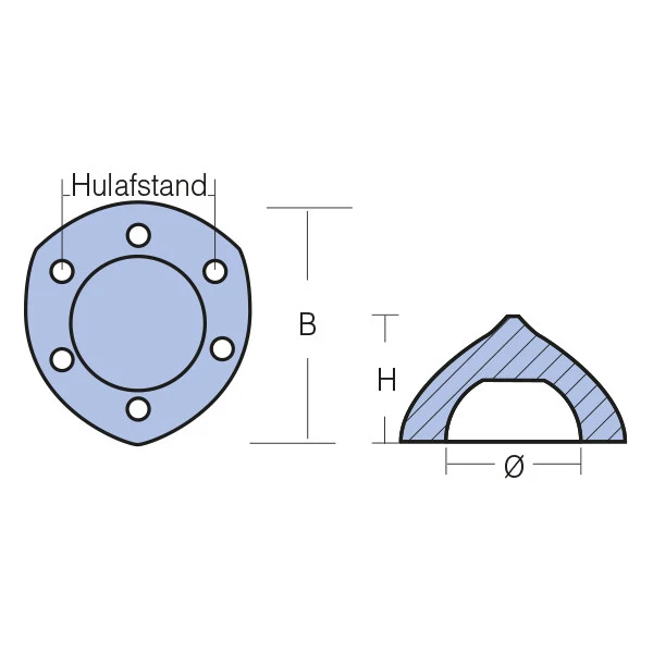 Tecnoseal, sink anode Max-Prop, maks 2,60, 80 mm, 56 mm, Ø 47 mm