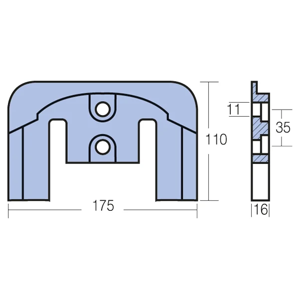 Tecnoseal, sink anode Mercruiser Bravo 1-3, 821630