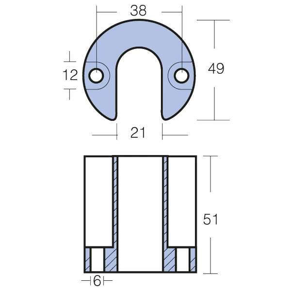 Tecnoseal, sink anode Mercruiser Bravo III, Ø5,5 mm, 806189