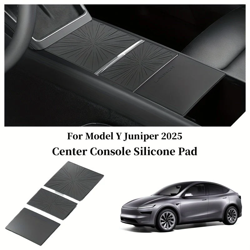 Tesla modell y einer/lansering 2025 Silikonsenterkonsollbeskytter, anti-slip og slitasjebestandig dashborddeksel, Interiør...