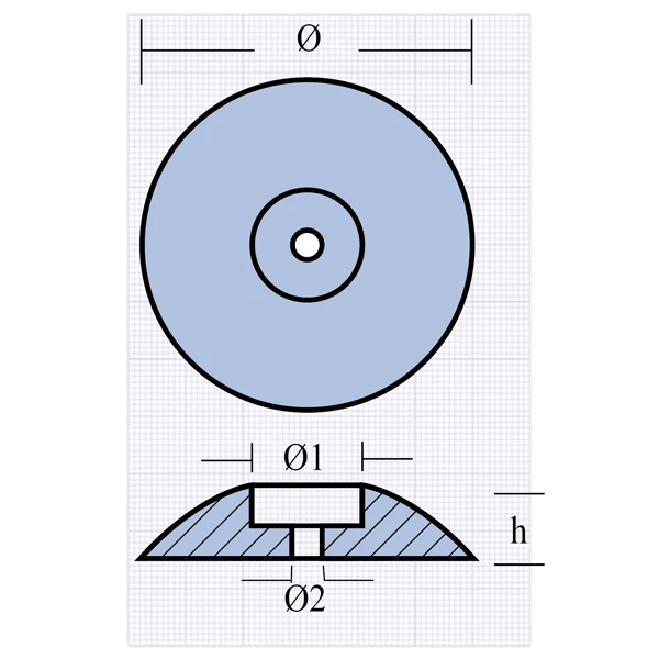 Tecnoseal, Rund anode motorbåt, Ø90mm, 1142030