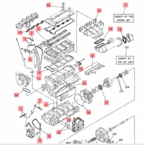 Yamaha 6CS-W0001-01 Gasket Kit Engine – FX SHO