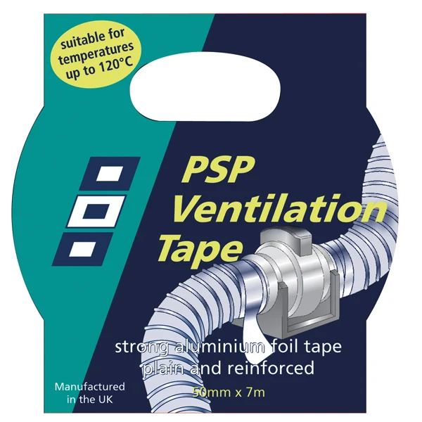 PSP, Alu ventilasjonstape forsterket, 50 mm x 7 m