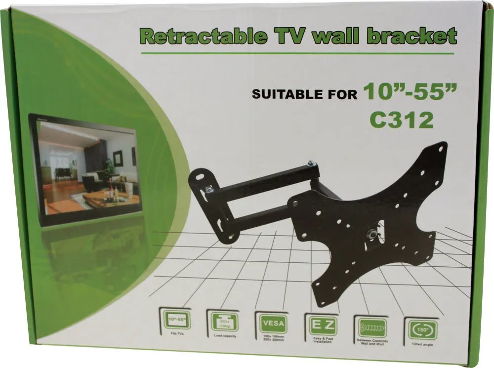 Svingbart veggfeste TV m/arm 10 kg