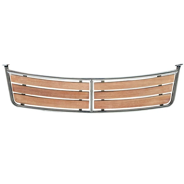 Badeplattform 178cm x 45cm Ø32mm rør AISI 316 med teak, 178-45-32