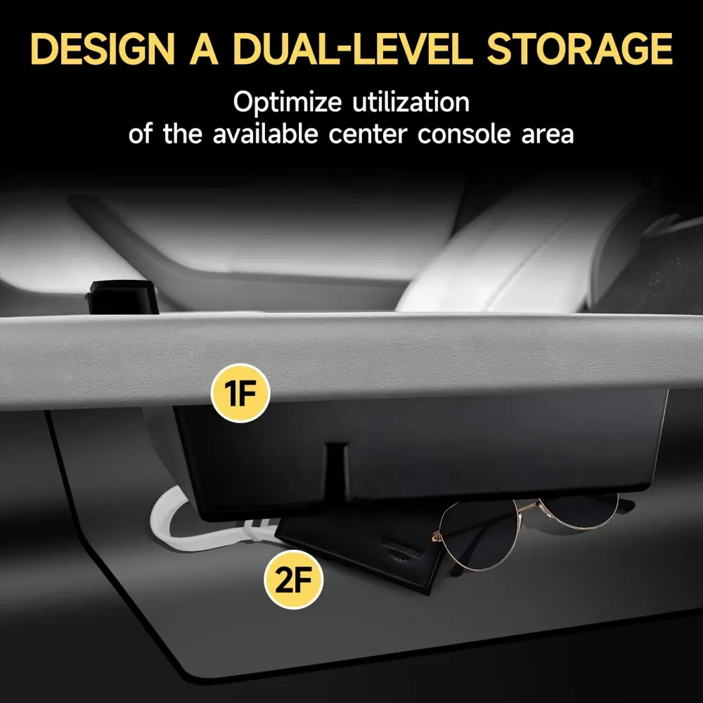 5pcs/Set Center Console Organizer Tray Tesla Model Y Juniper & Model 3+ Highland