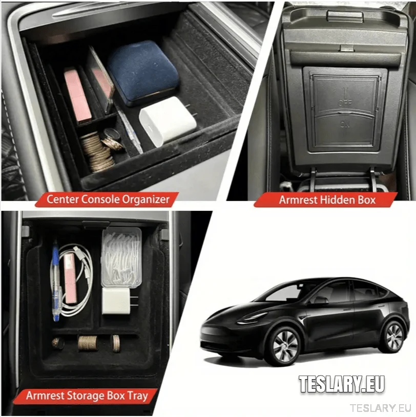 Tesla Model 3/Y Accessories 3 Pack Front & Bak -brett og skjult lagring