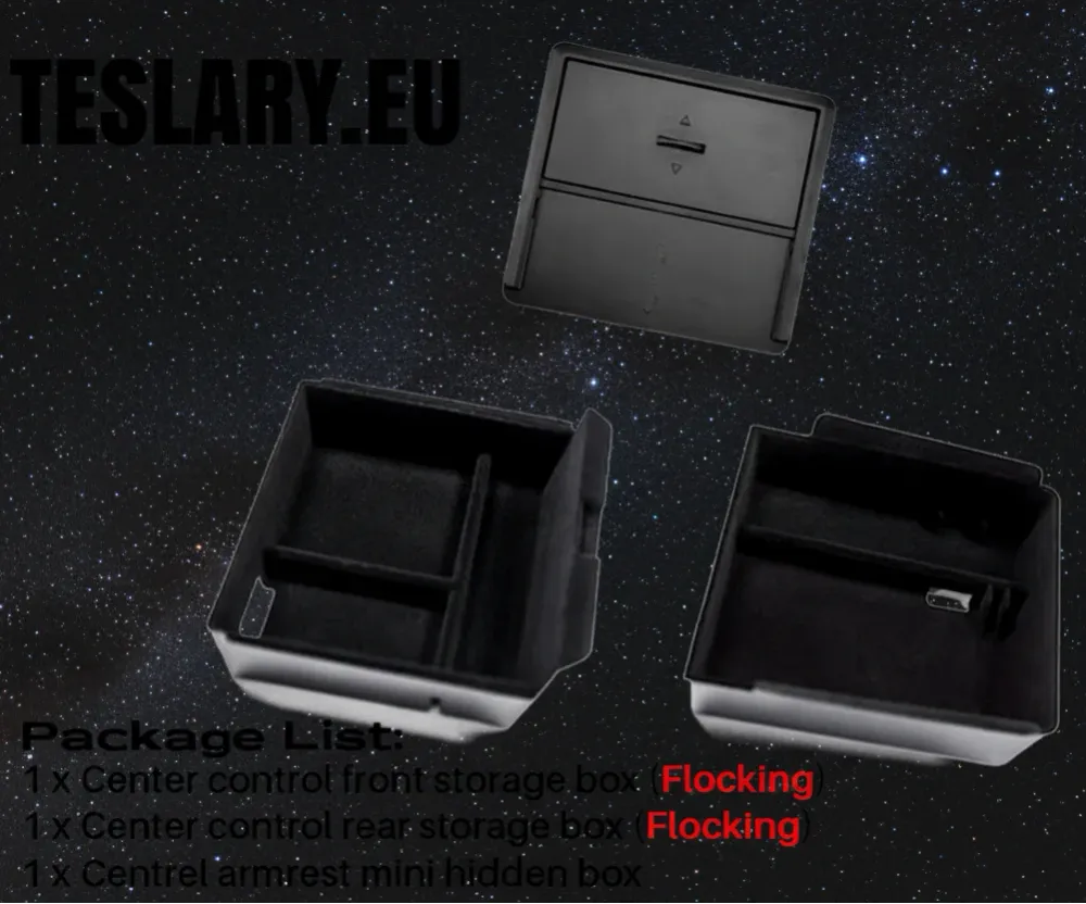 Tesla Model 3+ Highland Accessories 3 Pack Front & Bak -brett og skjult lagring