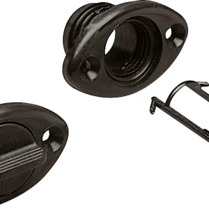 Lenseplugg m/skruehull nylon sort