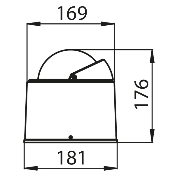 Riviera, Pidestall kompass White Star 5, sort, 12V, Ø 130 mm