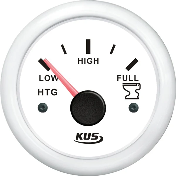 Kus, Tankmåleravfall 240-33 ohm, hvit, IP67, 12/24V, Ø 52 mm