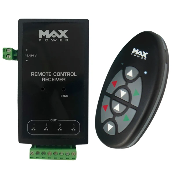 Max Power, Trådløs fjernkontroll komplett (mottaker+sender), 12/24V, IP67