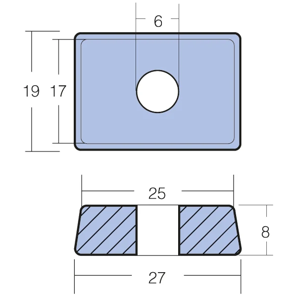 Tecnoseal, sink anode Mercury 4T 4-9,9 HK, 875208
