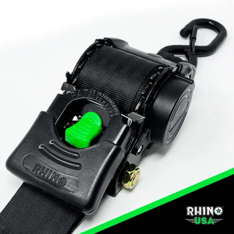 Rhino USA Retractable Ratchet Straps (2Pk 2Inx10Ft) Blue