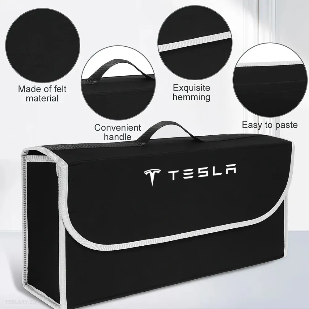 Bagasjerom lagringsboks/veske med Tesla -logo