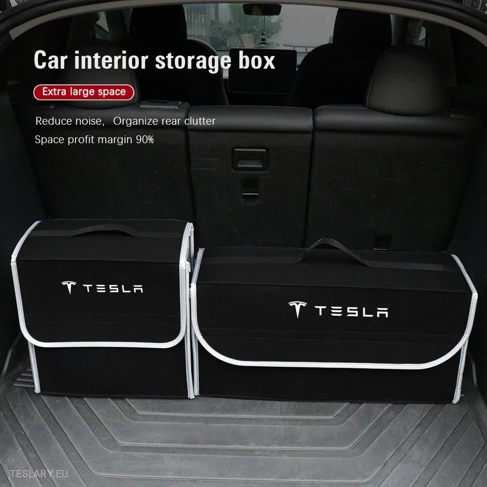 Bagasjerom lagringsboks/veske med Tesla -logo