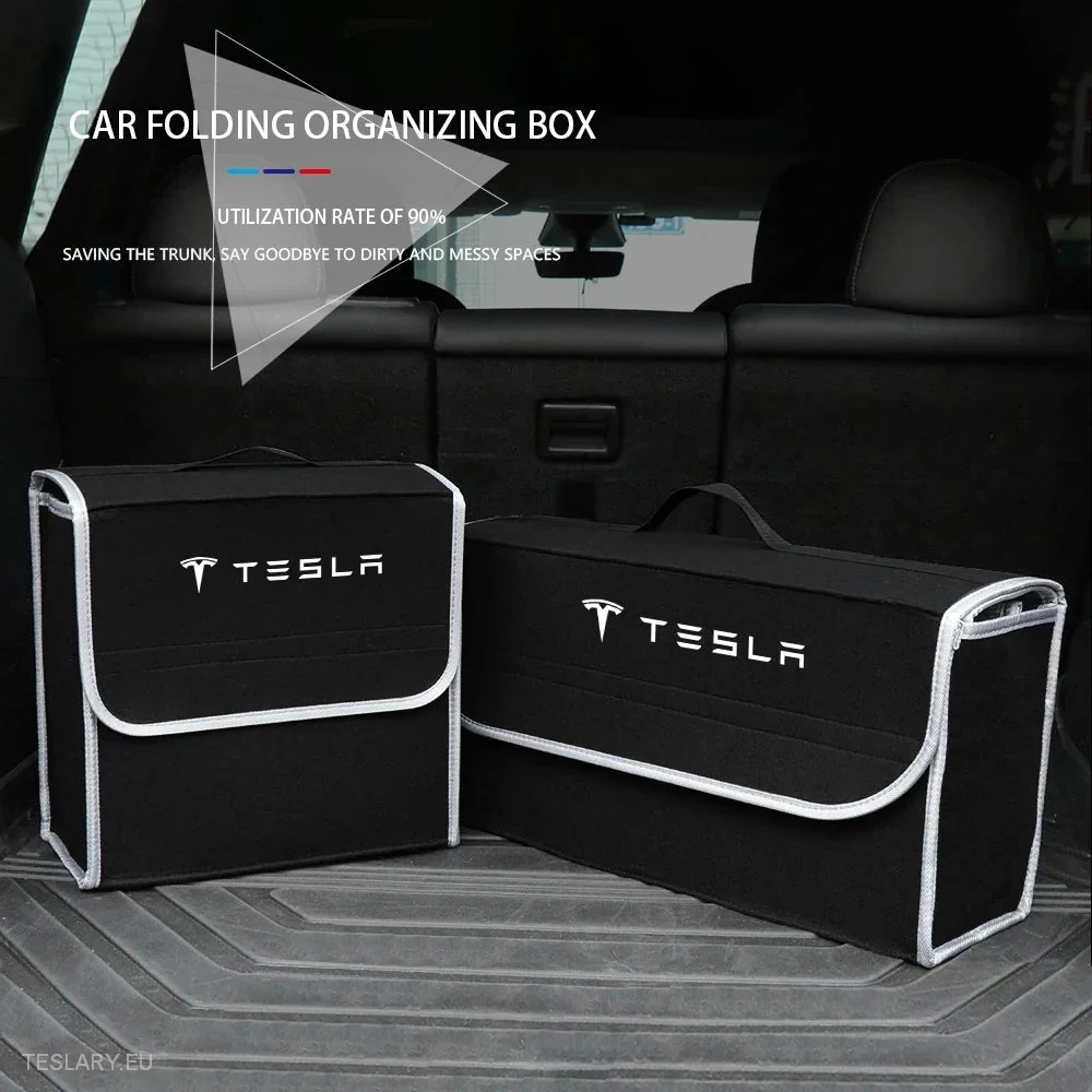 Bagasjerom lagringsboks/veske med Tesla -logo