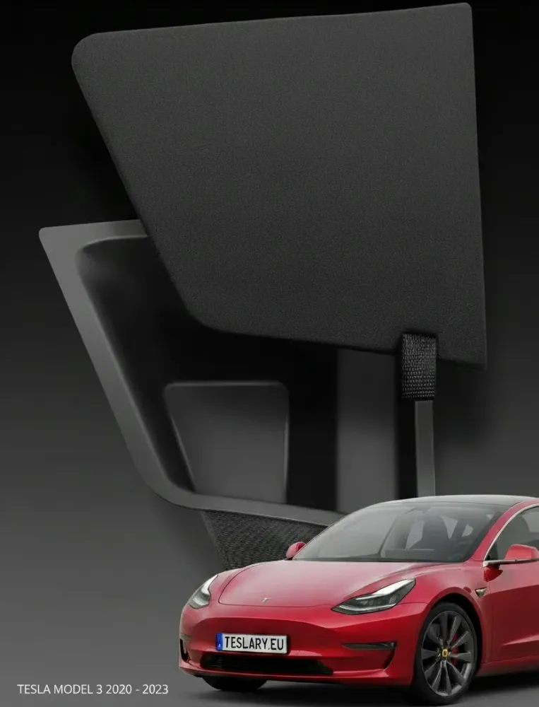 Tesla Model 3 Bak -bagasjeromsarrangør Sidelomme med lokk