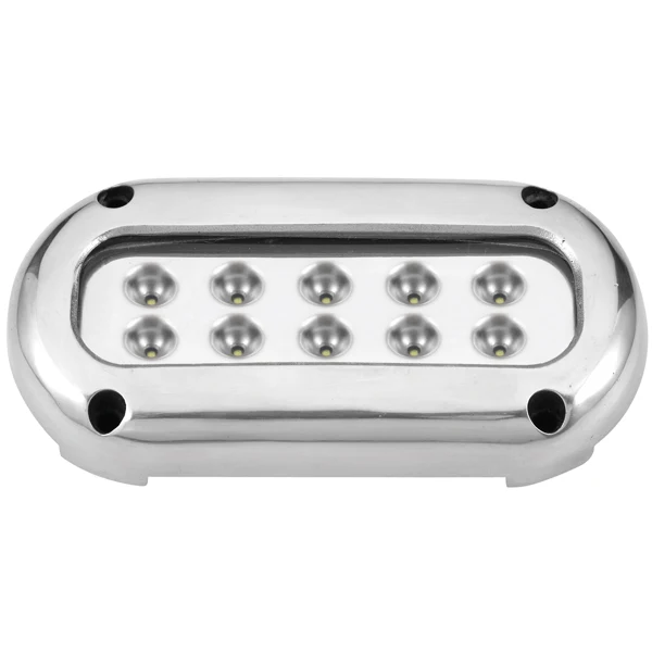 Undervannslys LED HP, blå, 12/24 V, 10x3 W, 245 Lumen, IP68, 1,5 m kabel
